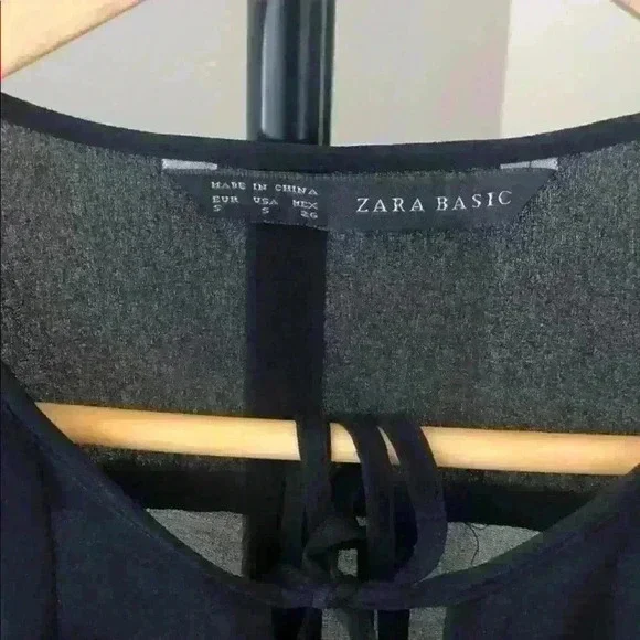 Zara Black transparent blouse - Picture 3 of 4